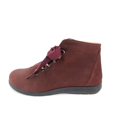 Helvesko EMMA - Damen Stieflette Bordeaux Rot Nubukleder Extrabreit EU37 /587458