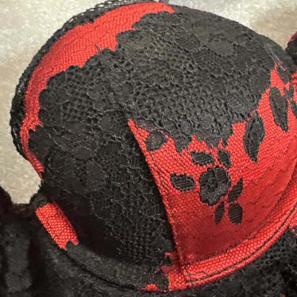 Sujetador La Senza 32B Negro Rojo Encaje Sexy Clásico Sumergible Acolchado Pushup 32 B Foto 4 de 4