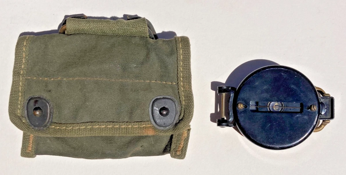 第二次大戦中　実物　U.S. 1944年製 3ポケットポーチ Pocket Compass In Original Ww Ii Us Field Gear & Equipment for