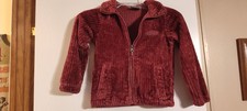 Columbia Unisex Kids Fleece Zip Jacket Size XS 6/6x Burgundy Boy Girl