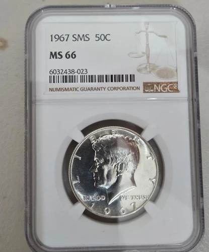 1967 SMS Kennedy Silver Half Dollar MS 66 S/N 666032438-023 Free Shipping