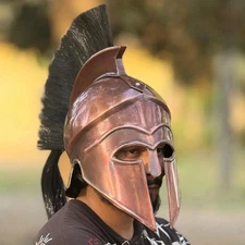 Medieval Knight Steel Greek Corinthian Helmet - Steel Spartan Helmet Display