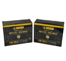 UNISEX 24K GOLD EYE MASK COLLAGEN UNDEREYE PATCH Puffy Eye Dark Circle 30 PAIR
