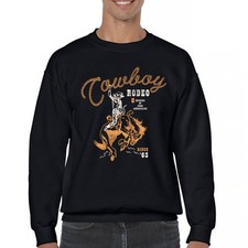 Vintage Cowboy Rodeo Sweatshirt Bucking Bronco Rider Country Life Crewneck