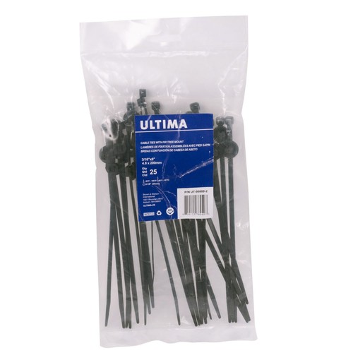 Fir Tree Mount Cable Ties 8" x 3/16" black