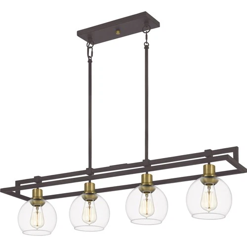 Quoizel DBS440 Dobbs 4 Light 40"W Linear Chandelier - Bronze - Picture 7 of 8