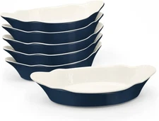 Au Gratin Baking Dishes, by Kook,Mini Casserole Dish, Set of 6,for Banana Split