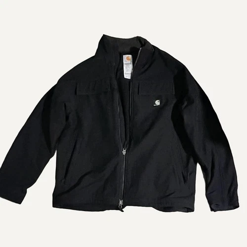 Carhartt Men's Black Full Zip Jacket Stand Collar Chest Pockets Size L - product listing photo