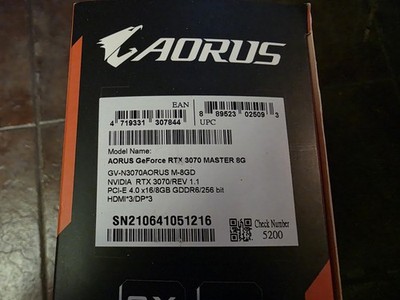 Nvidia GeForce RTX 3070 8GB GDDR6 - Gigabyte Aorus Master | eBay