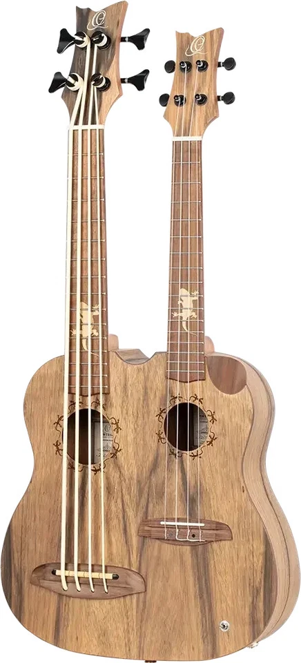 Custom Built Series Double Neck Tenor Acoustic-Electric Ukulele and Uke-Bass ... - Image 3 of 4