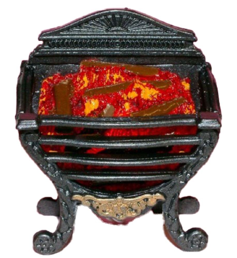 Dolls House Georgian Glowing Log Fire Light Up Miniature Fireplace Accessory 12V