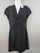 Banana Republic 12P Silk Little Black Dress Ruched Top Lined Party Career NEW