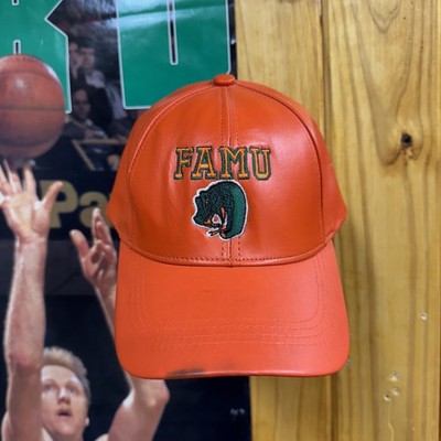 Vintage Florida A&M Rattlers Hat Cap Strap Back NCAA Basketball Leather 90s