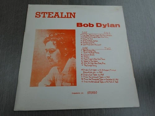 Bob Dylan STEALIN' 1971 US WHITE LABEL LP RARE OUTTAKES PLAYS VG+ HEAR