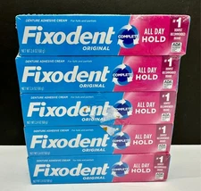 5 Pack Fixodent Complete Original Denture Adhesive Cream 2.4 oz