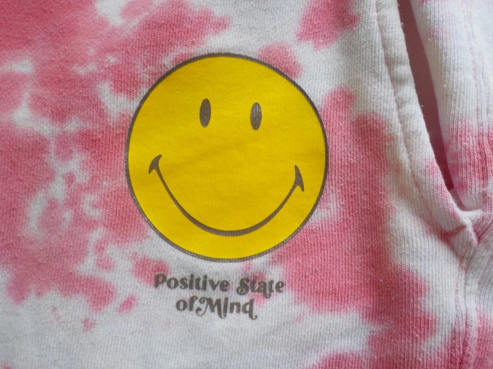 H&M x THE SMILEY COMPANY Hippie Koi Batik Vintage Shorts weiß pink Ltd. Ed. 3XL - Bild 3 von 4
