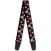 Guitar Strap - Skulls & Stars Black/White/Red (Us Import) Acc Neu