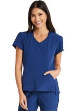 Navy HeartSoul Scrubs V Neck Top HS647 NAYH