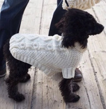 KNITTING PATTERN - BISCUIT & BONES CABLE DOG COAT IN ARAN SIZES XS, S, M, L, XL