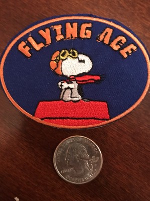SNOOPY FLYING ACE iron on patch NEW 3'' X 2''