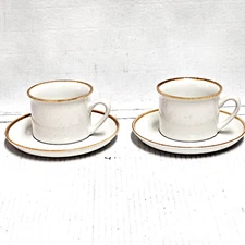 International China Stoneybrook Accent Cup Saucer Sets Tan Brown Exc 2 Sets