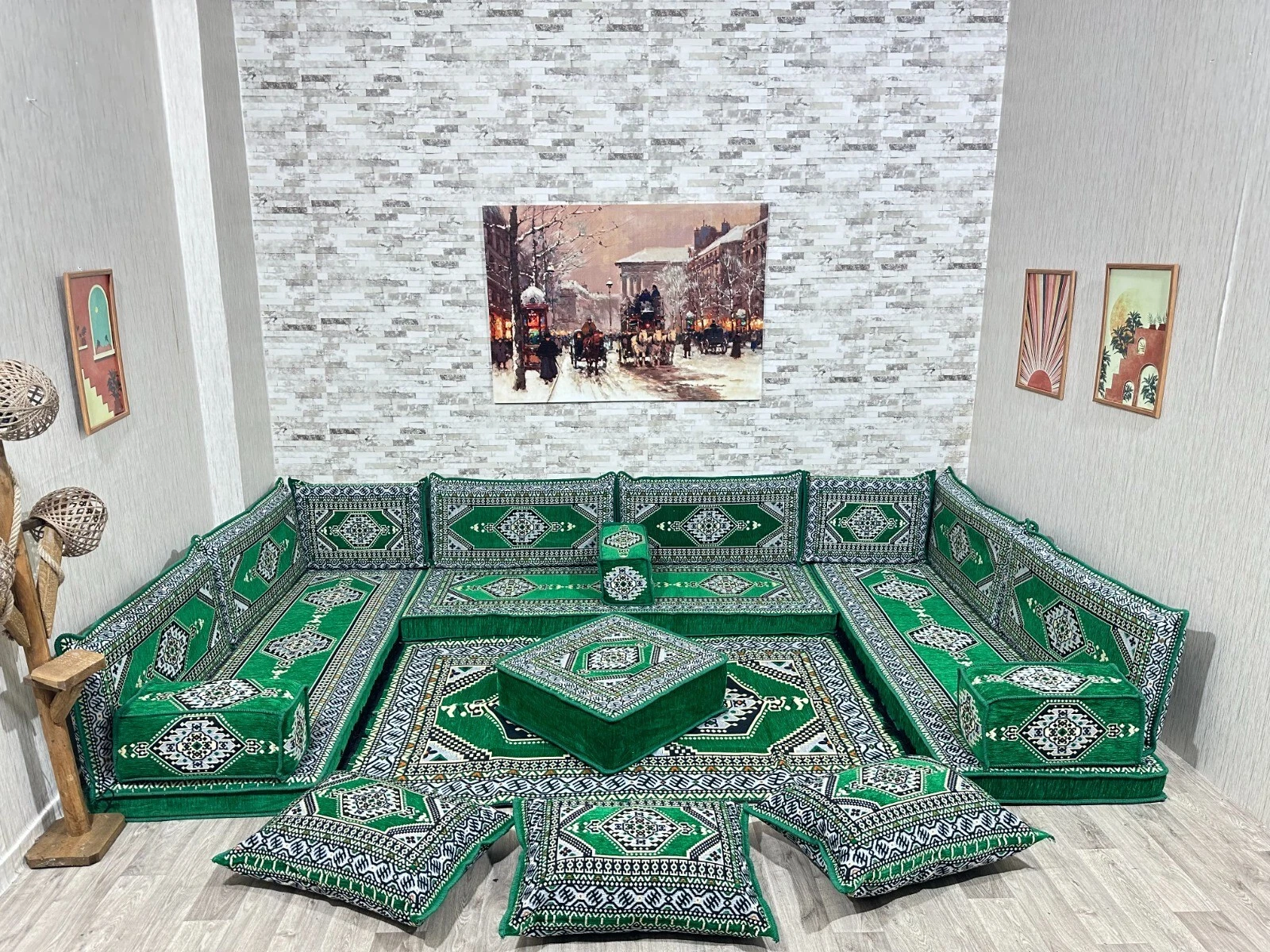 Oriental Seating Area, U Shaped Arabic Corner Majlis, Oriental Sofa
