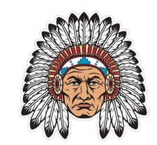 Native American Indian with headdress head dress Sticker Stickers Decal A996