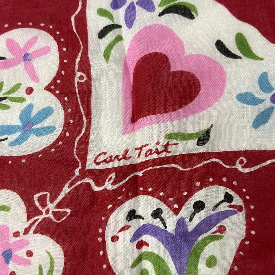 Pañuelo Carl Tait Vintage Corazón “Be My Valentine” Pañuelo Cuadrado de Bolsillo Foto 2 de 4