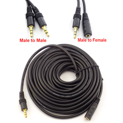 10/20M Audio 3.5mm Jack to Jack Sound Cable PC MP3 Headphones male female lead
