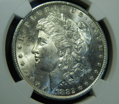 1882 CC Morgan Dollar NGC MS63 ~ VSS VAM 3 (Dbl Date/Ear, Spiked