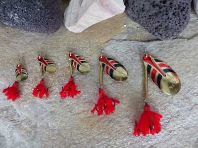 SPINNER ORIGINAL RUBLEX ONDEX ONR IN GOLD SCHWARZ ROTE STREIFEN UND PUSCHEL