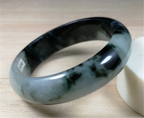 58mm Beautiful Fashion Natural Icy Green Jadeite Jade Bracelet Bangle