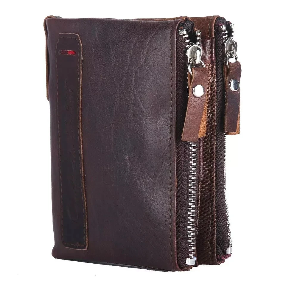 Brand New Men's Genuine Leather RFID Blocking Wallet Chocolate Brown - Image 2 of 4