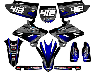 2008-2014 fits POLISPORT RESTYLE YZ 125 SURGE Black Senge Graphics Kit Compat...