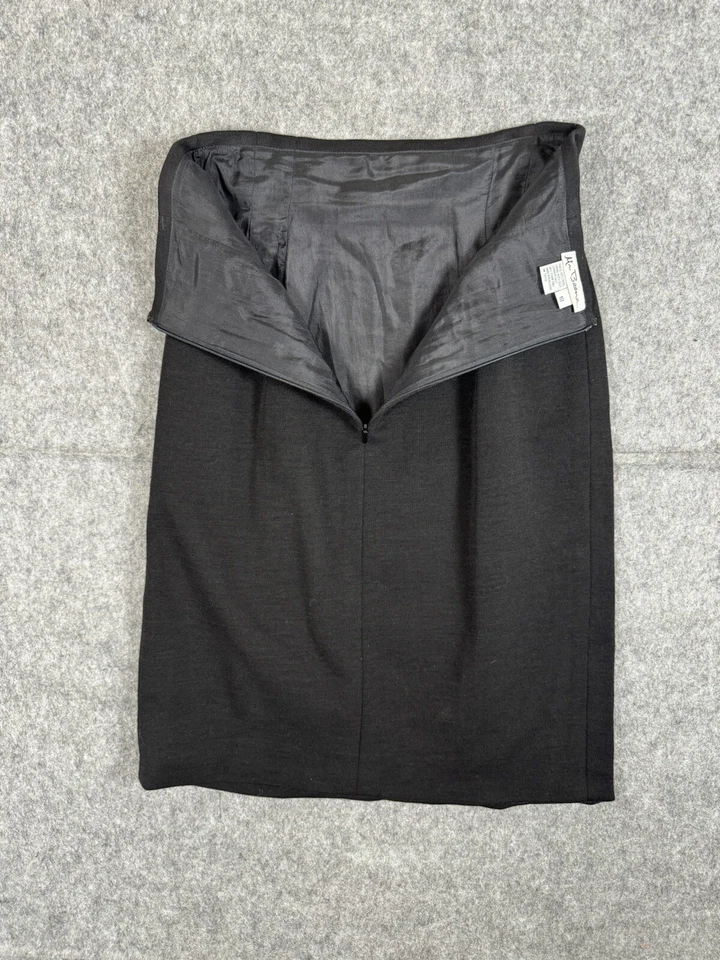 Falda De Colección Geoffrey Beene Mujer Negra 10 Falda Formal Lápiz Lana Seda Foto 3 de 4