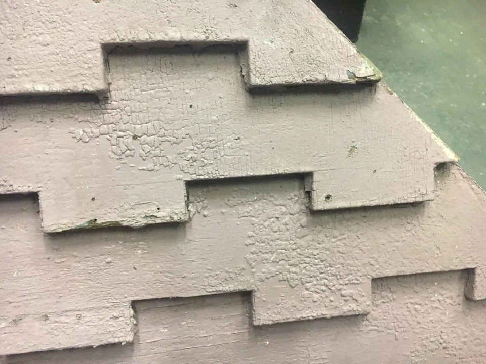 "Tablero fascia triángulo victoriano c1880 frontón tejas - fuscia 45"" x 23"" x 5""" Foto 4 de 4