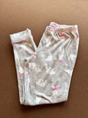 GIRL's Justice Long Sleeve Pajama Set - Grey/Pink Polar Bear - Size XL 14 - Picture 4 of 9