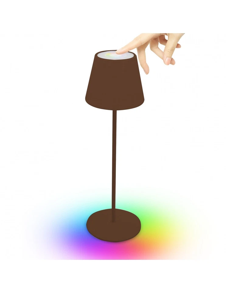 Lampada da tavolo ricaricabile dimmerabile 7 colori RGB Josephine Velamp - Immagine 3 di 3