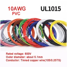 10AWG PVC Electronic Cable Tinned Copper Stranded Wiring 600V High TEMP 105℃