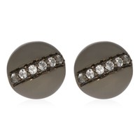 Xen Ohrstecker Mit 12 WeißTopase Ca. 0,26 Ct. Black Rhodium