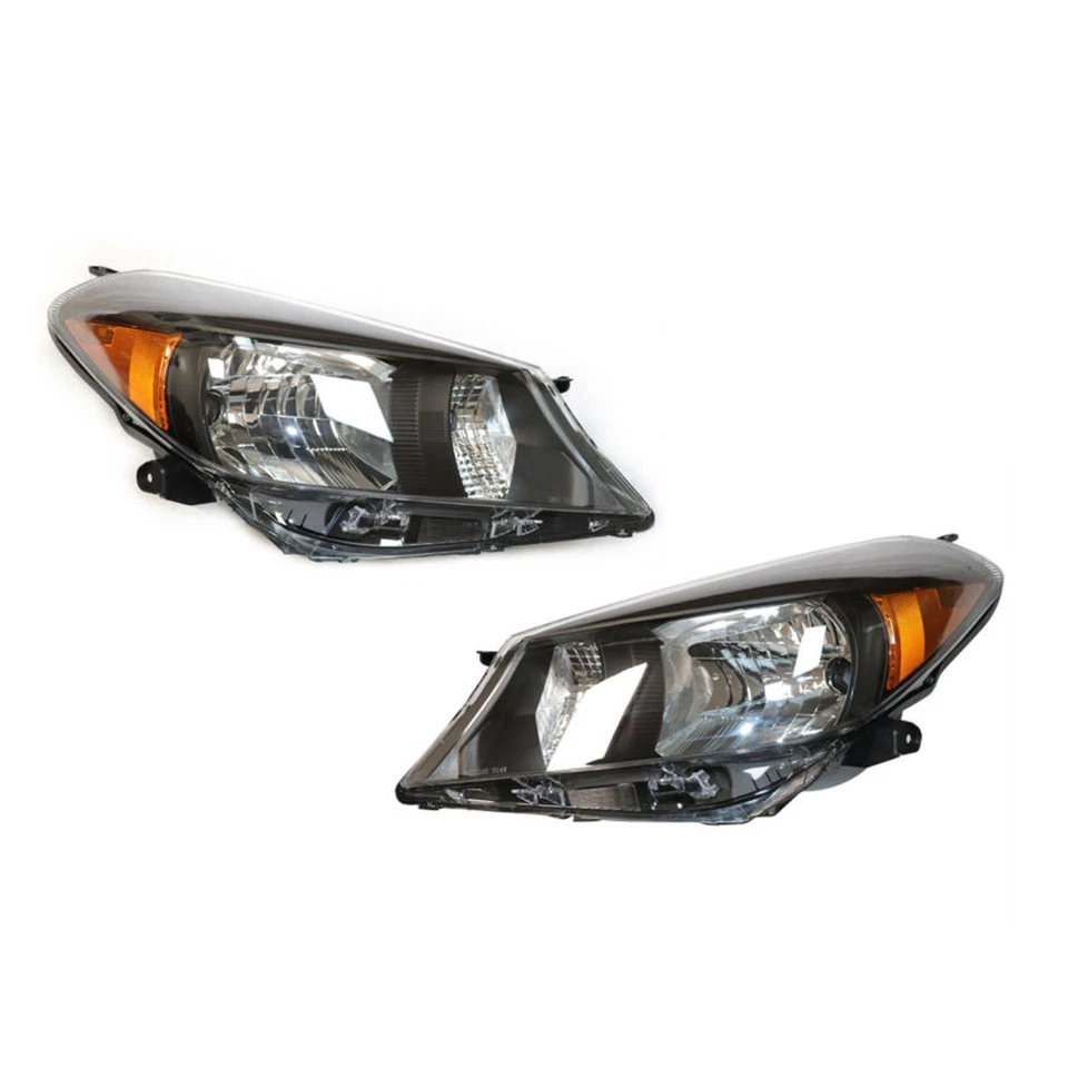 Left & Right For Toyota Yaris 2012 2013 2014 Hatchback Headlights Black Housing - Image 2 of 4