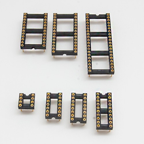Nextron fully gold-plated round hole IC socket 8P / 14P / 16P / 20P / 24P / 28P - Picture 2 of 5