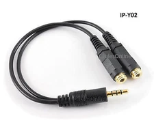 CablesOnline 3.5mm TRRS Male to 2x TRRS Female Stereo 4-Pole Splitter Cable