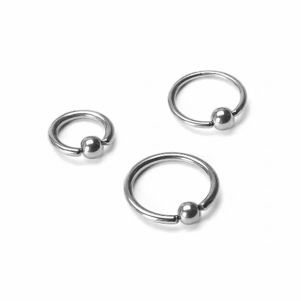 Piercing Anello Chiuso Acciaio Chirurgico Sfera a Incastro Orecchino Lobo Helix - Immagine 3 di 4