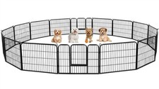 24/32/40"H Dog Playpen Heavy Duty Metal Pet Exercise Fence Outdoor/Indoor