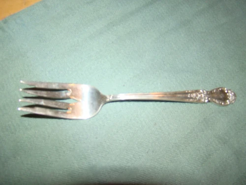 INTERNATIONAL BROCADE STERLING SILVER SALAD FORK NO MONOGRAM