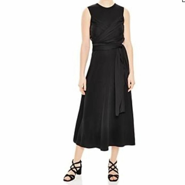 Sandro Trudy Ruched Midi Dress in Black 