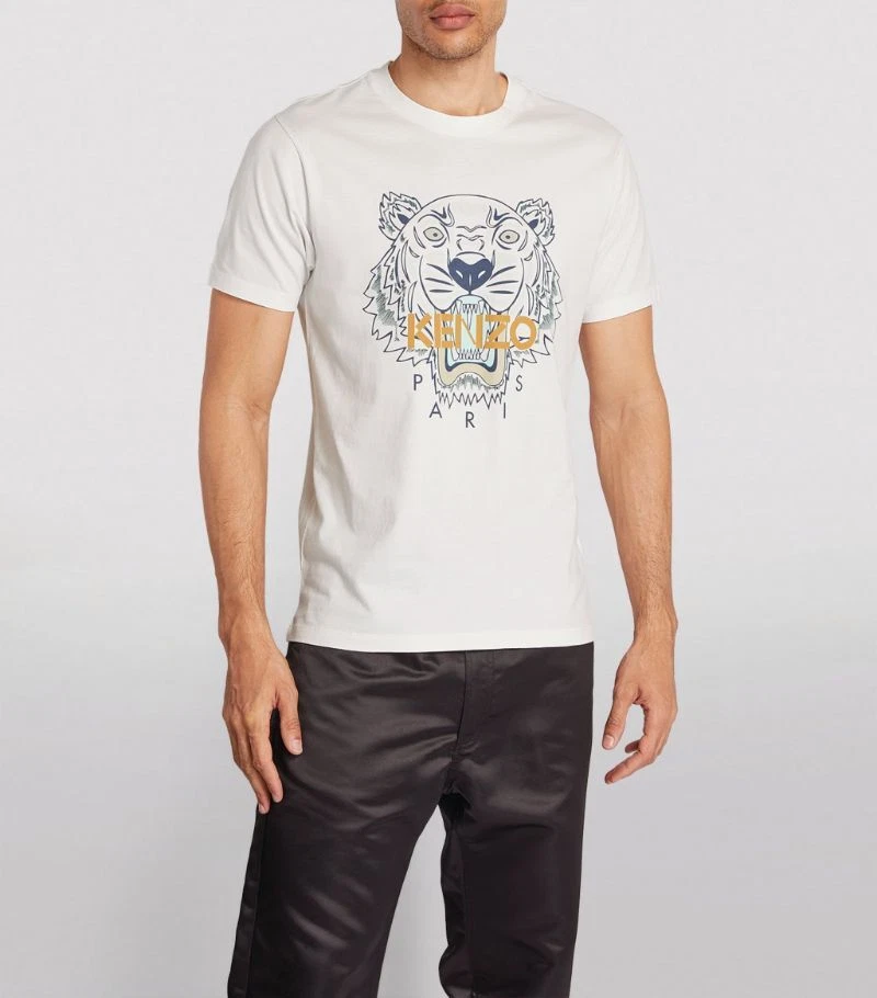 Følg os pige Polar Kenzo Rubber Tiger Logo Cotton T-Shirt White Authentic | eBay