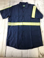 NEW Reed Reflective Enhanced Visibility Work Shirt Short Sleeve 2 Pockets HiVis 