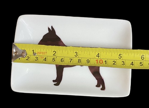 Bullterrier Hund Porzellan Tablett Scott Lifshutz West Elm Schmuckschale 5,5" Neu - Bild 6 von 7